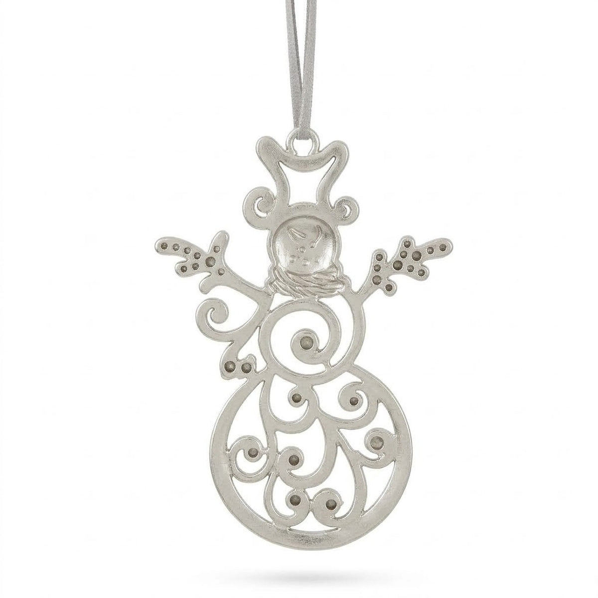 Silver Rhinestone Christmas Tree Ornament – High Heel Shoe or Snowman Hanging Decoration