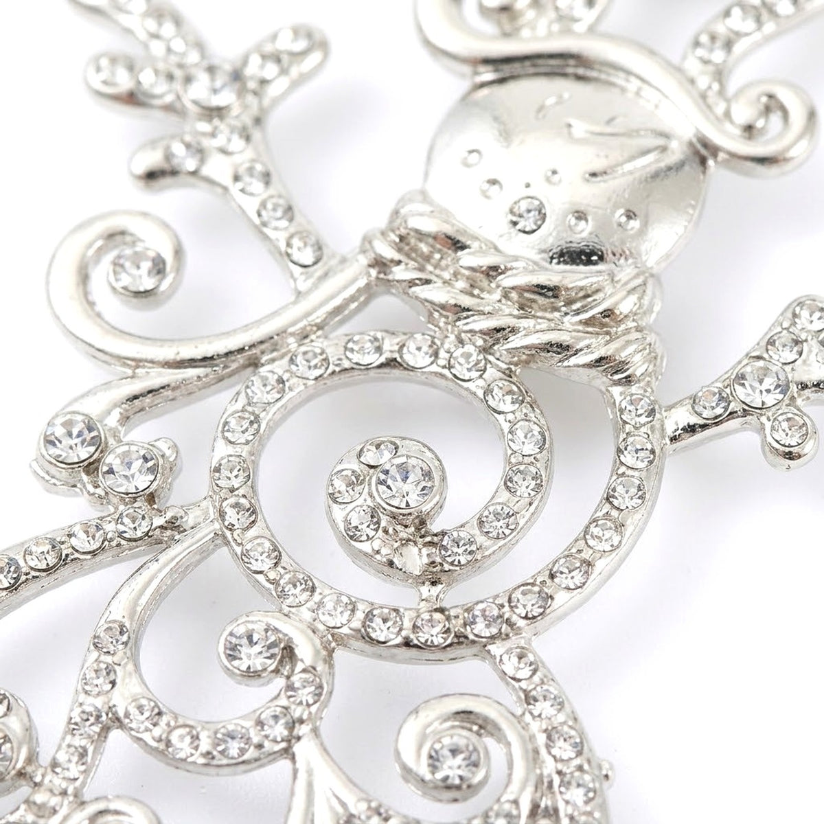 Silver Rhinestone Christmas Tree Ornament – High Heel Shoe or Snowman Hanging Decoration