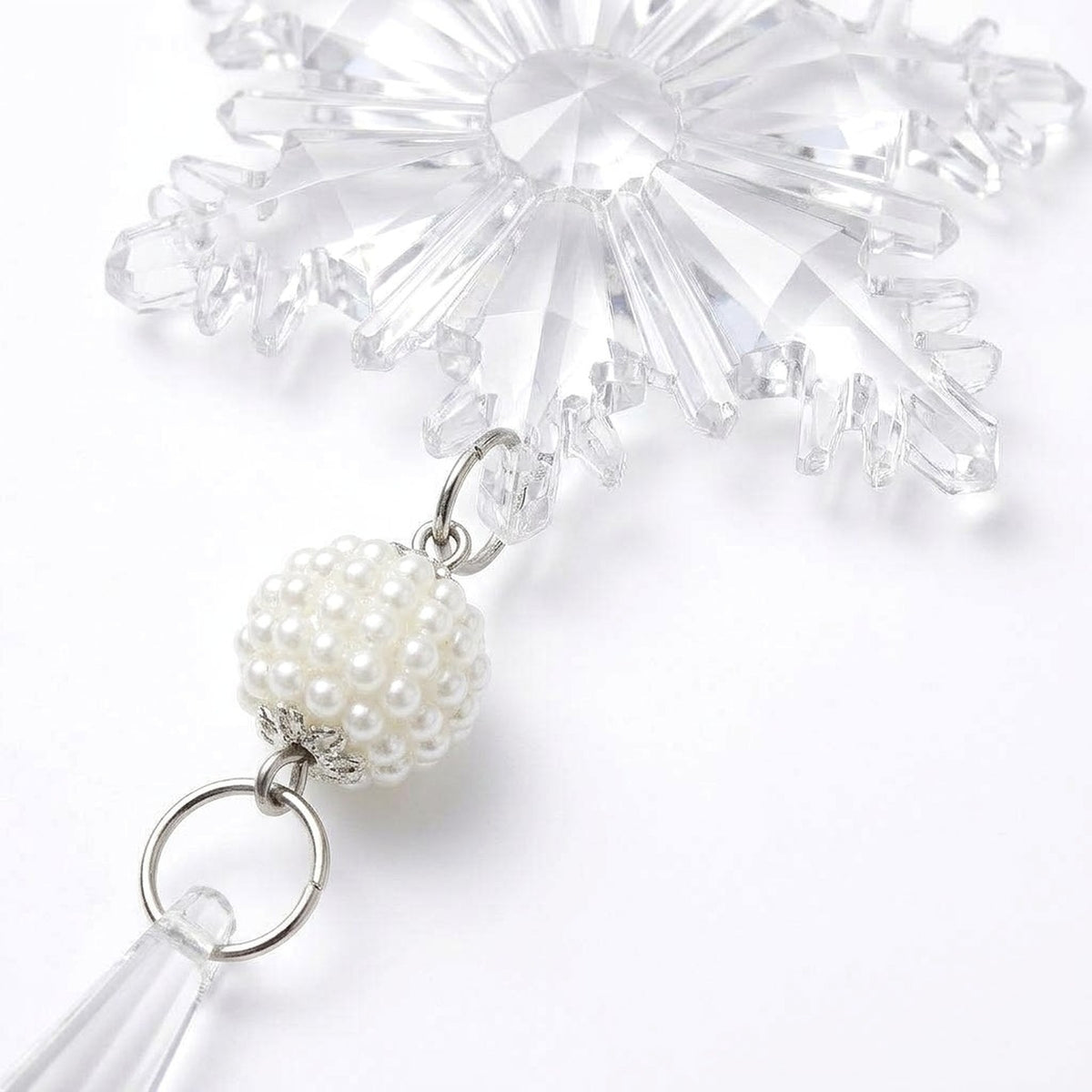 18-Piece Crystal Snowflake & Icicle Christmas Ornament Set – Acrylic Hanging Tree Decorations