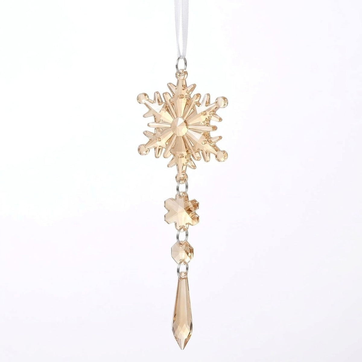 18-Piece Crystal Snowflake & Icicle Christmas Ornament Set – Acrylic Hanging Tree Decorations