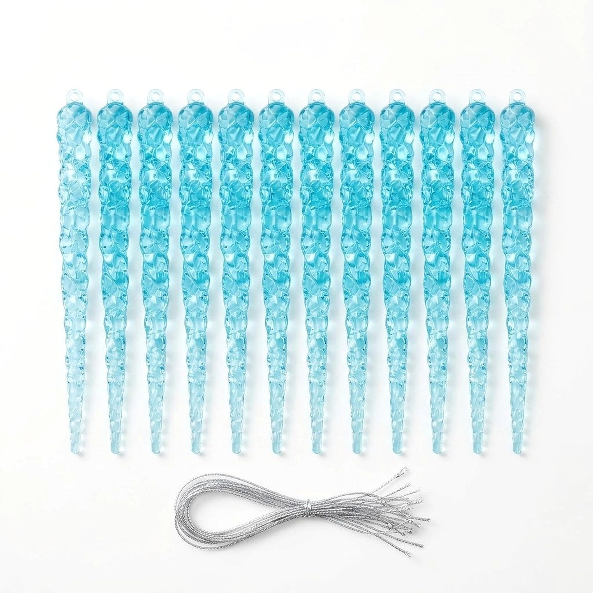 12-Piece Acrylic Icicle Christmas Ornaments – Twisted Crystal-Look Hanging Tree Decorations