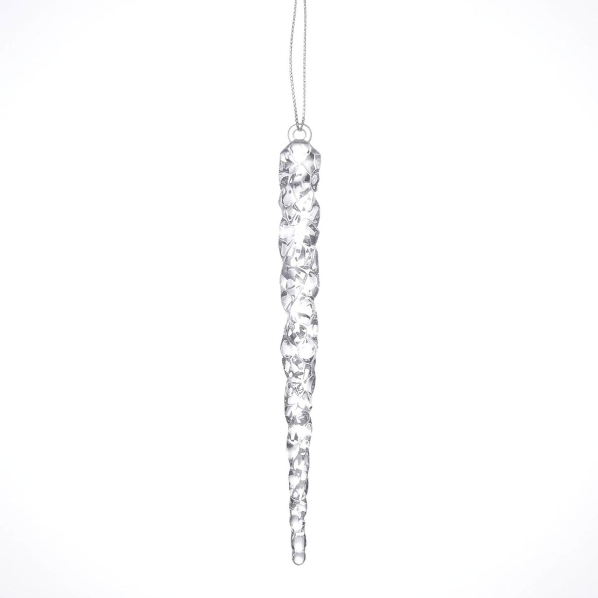 12-Piece Acrylic Icicle Christmas Ornaments – Twisted Crystal-Look Hanging Tree Decorations