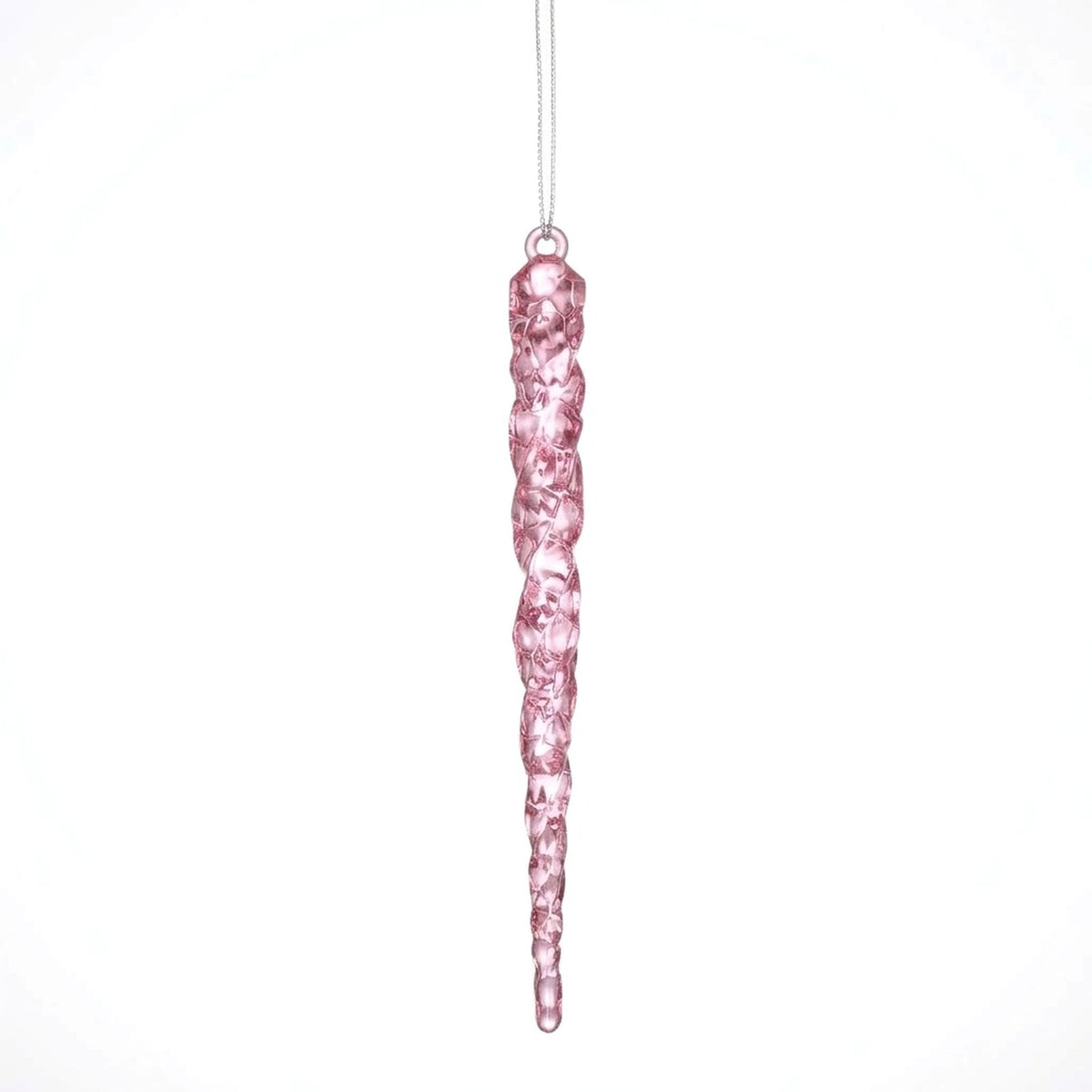 12-Piece Acrylic Icicle Christmas Ornaments – Twisted Crystal-Look Hanging Tree Decorations