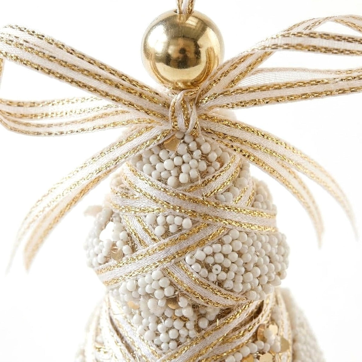 Champagne Lace Christmas Ornament – Tree, Handbag, Santa Hat, Boot or Mitten Hanging Decoration