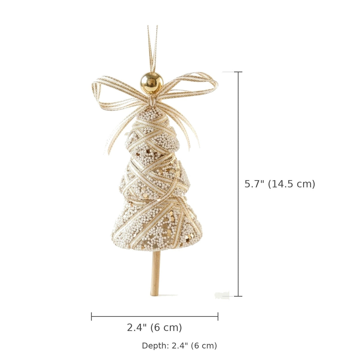 Champagne Lace Christmas Ornament – Tree, Handbag, Santa Hat, Boot or Mitten Hanging Decoration