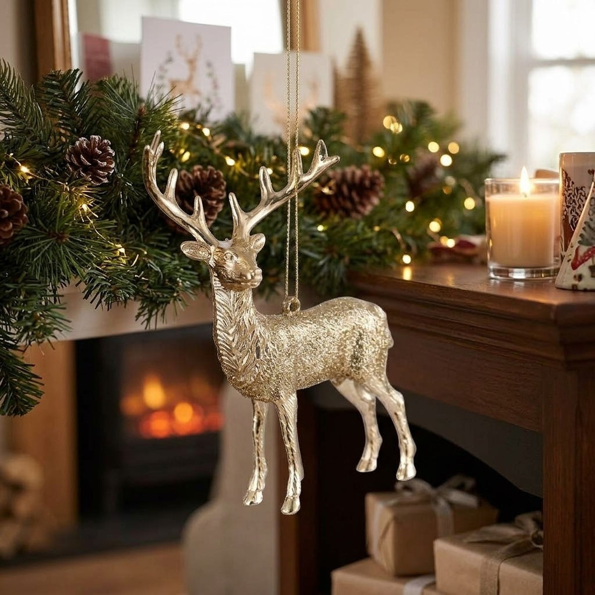 Gold Electroplated Christmas Ornament – Unicorn, Fairy or Reindeer Hanging Tree Decoration