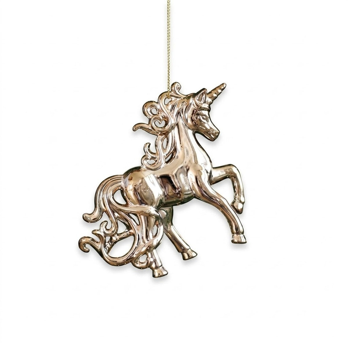 Gold Electroplated Christmas Ornament – Unicorn, Fairy or Reindeer Hanging Tree Decoration