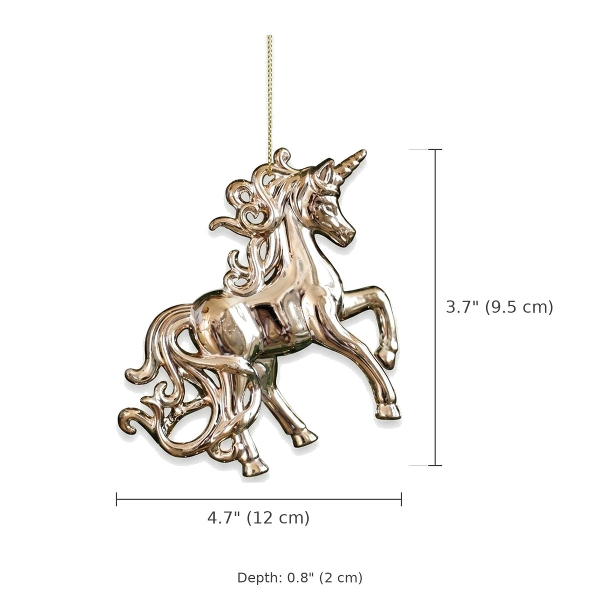 Gold Electroplated Christmas Ornament – Unicorn, Fairy or Reindeer Hanging Tree Decoration