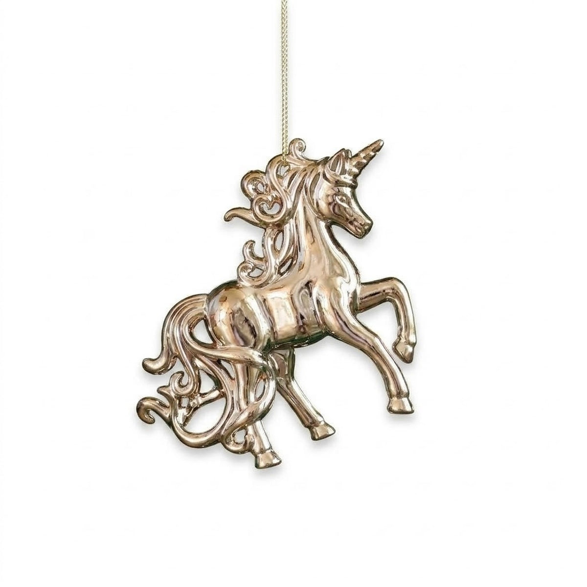 Gold Electroplated Christmas Ornament – Unicorn, Fairy or Reindeer Hanging Tree Decoration