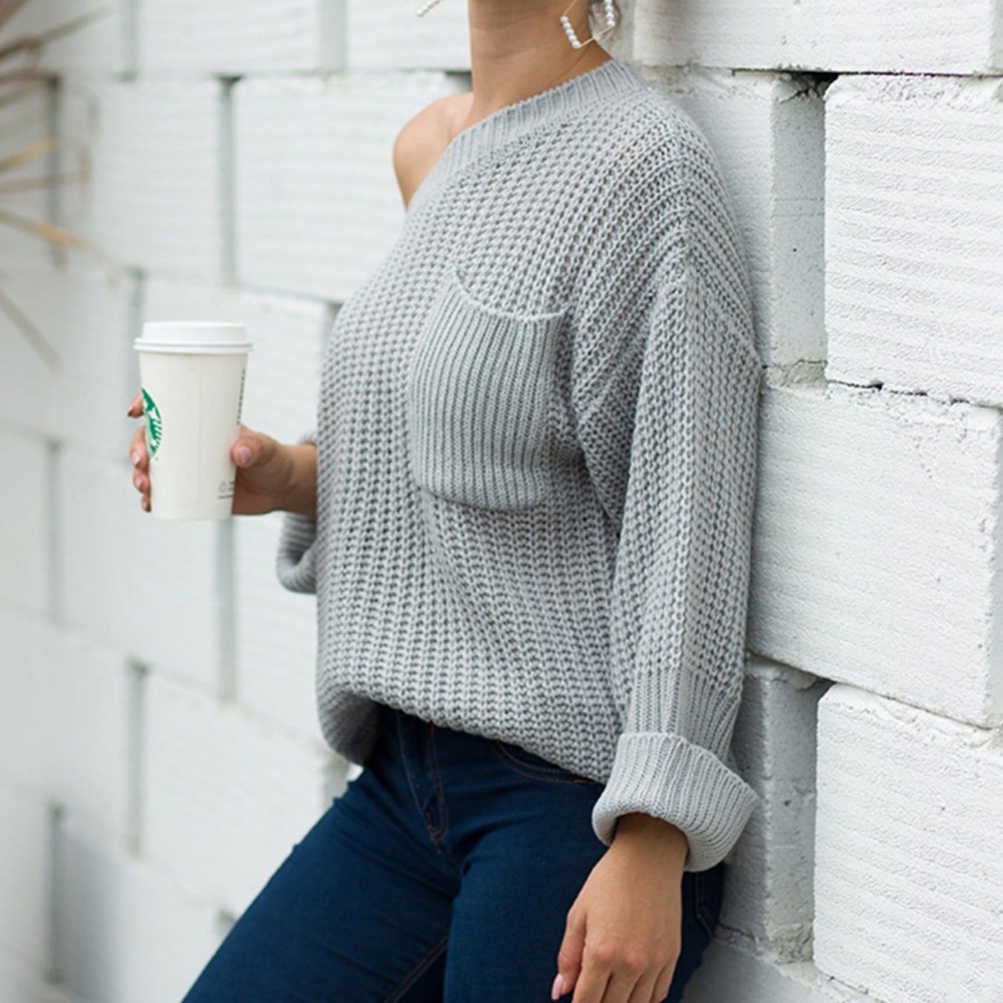 Anna-Kaci Women's Loose Knit Long Sleeve Pullover Sweater with Relaxed Fit