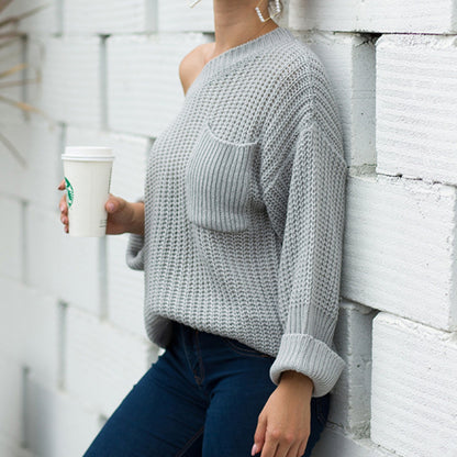 Anna-Kaci Women's Loose Knit Long Sleeve Pullover Sweater with Relaxed Fit