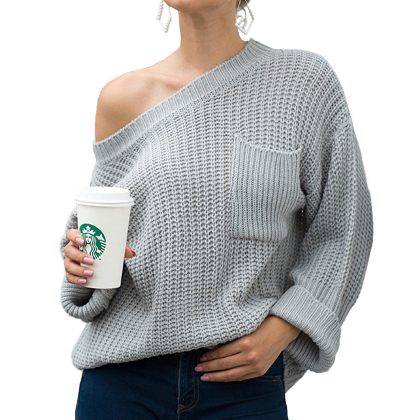 Anna-Kaci Women's Loose Knit Long Sleeve Pullover Sweater with Relaxed Fit