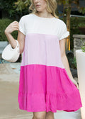 Vestido de colores con volantes