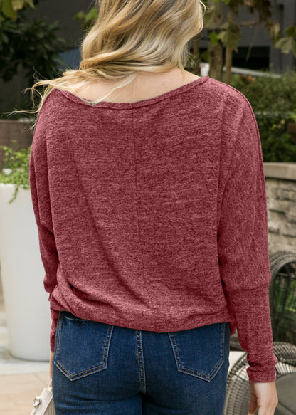 Heather Knit Boatneck Pullover