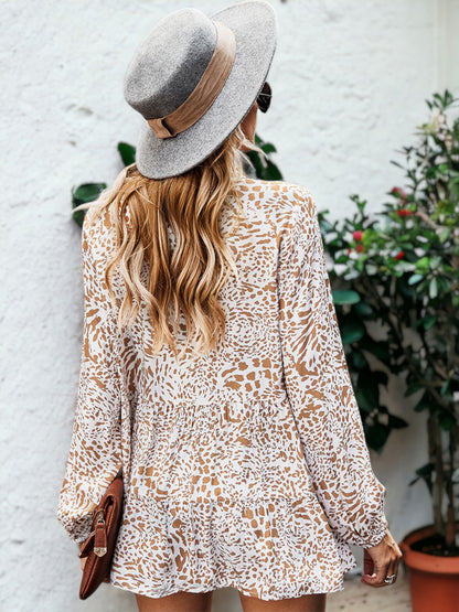 Summer Print Button Blouse