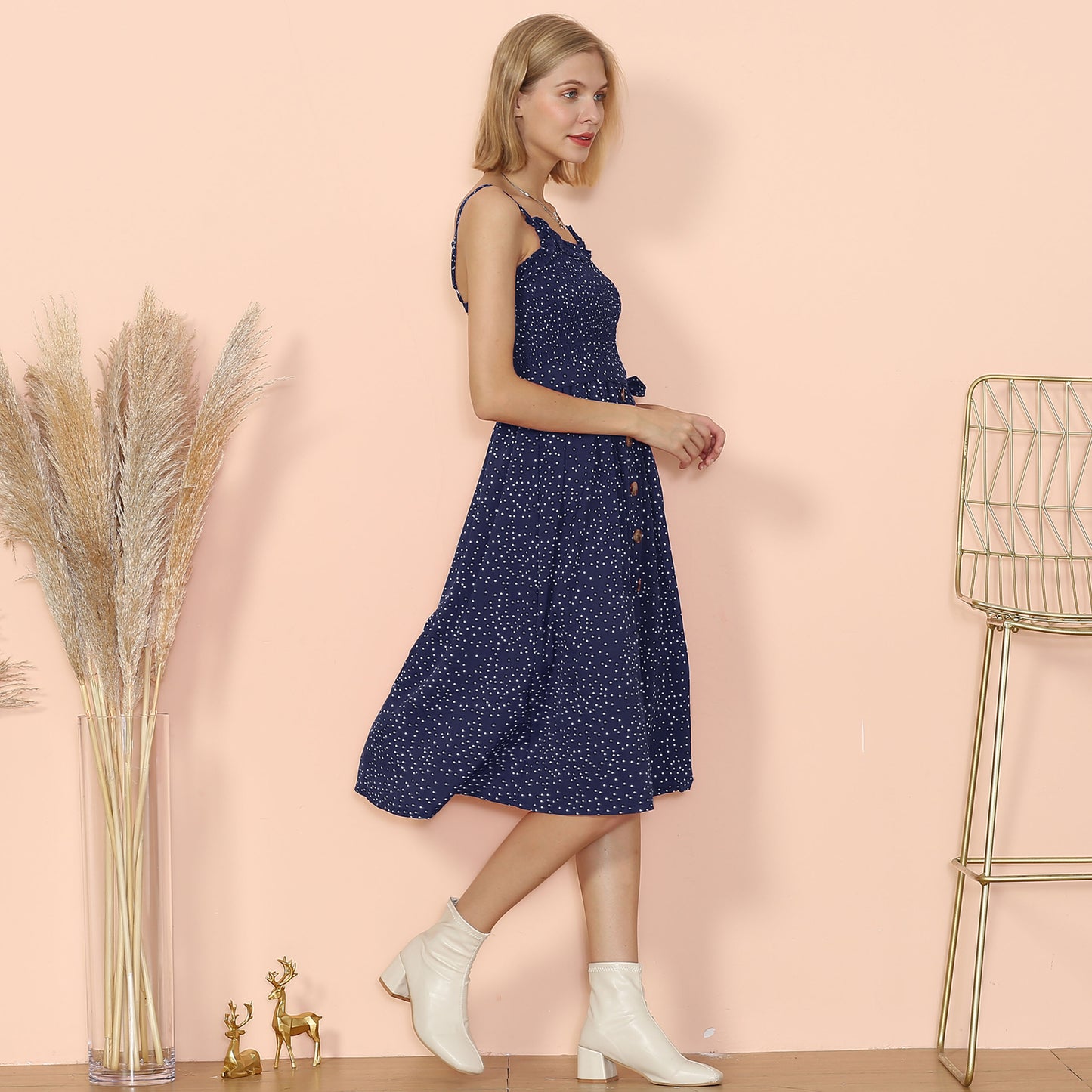 Button Down Smocked Dress
