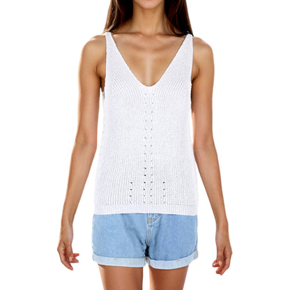 V-Neck Sleeveless Knit Summer Tank Top