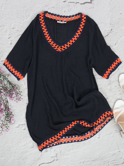 Vestido playero de crochet 