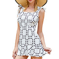 Anna-Kaci Swim Women's One-Piece Swimsuit with Polka Dot Print, Bow Tie Straps and Ruffle Hem