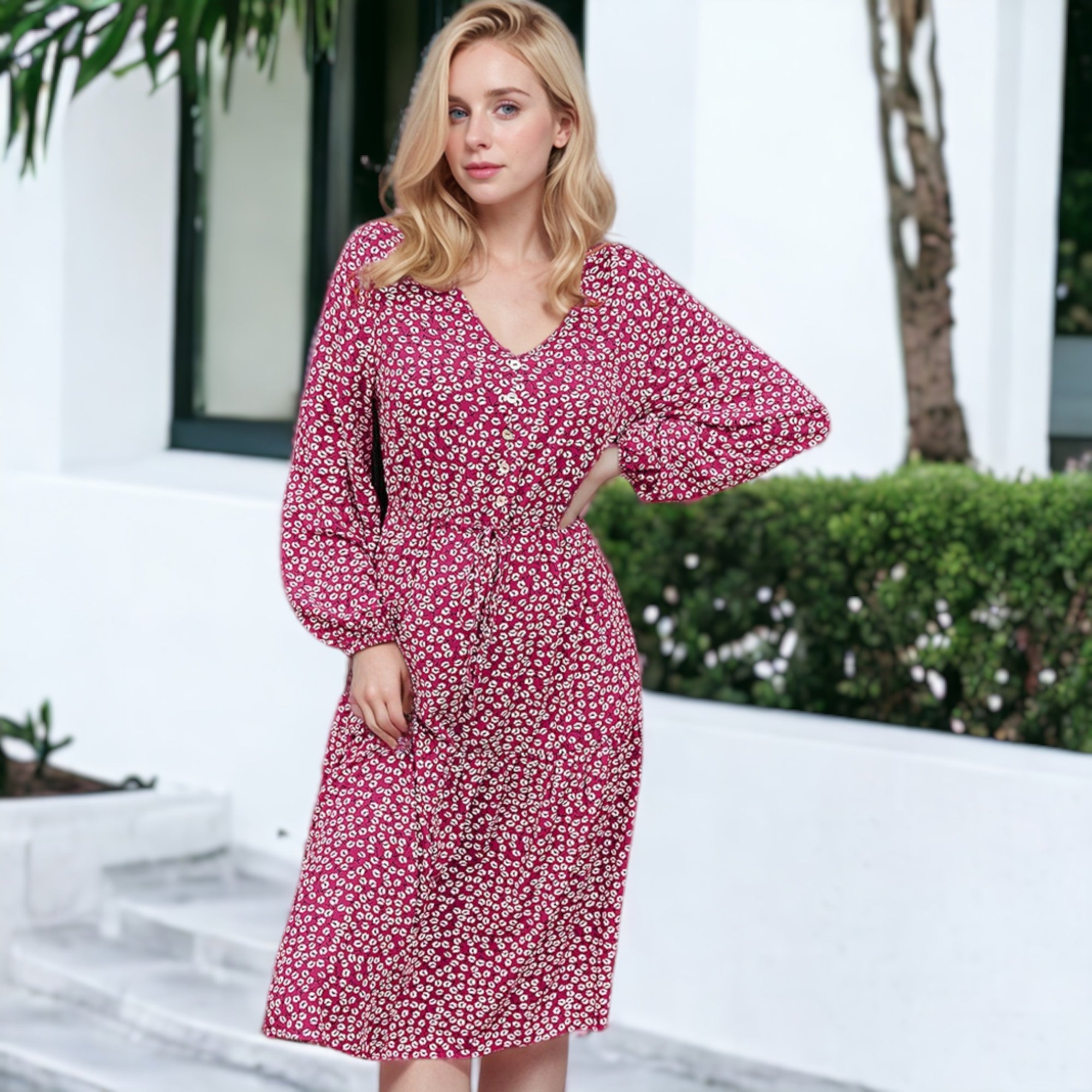 Anna-Kaci Women's Floral Print Light Dress