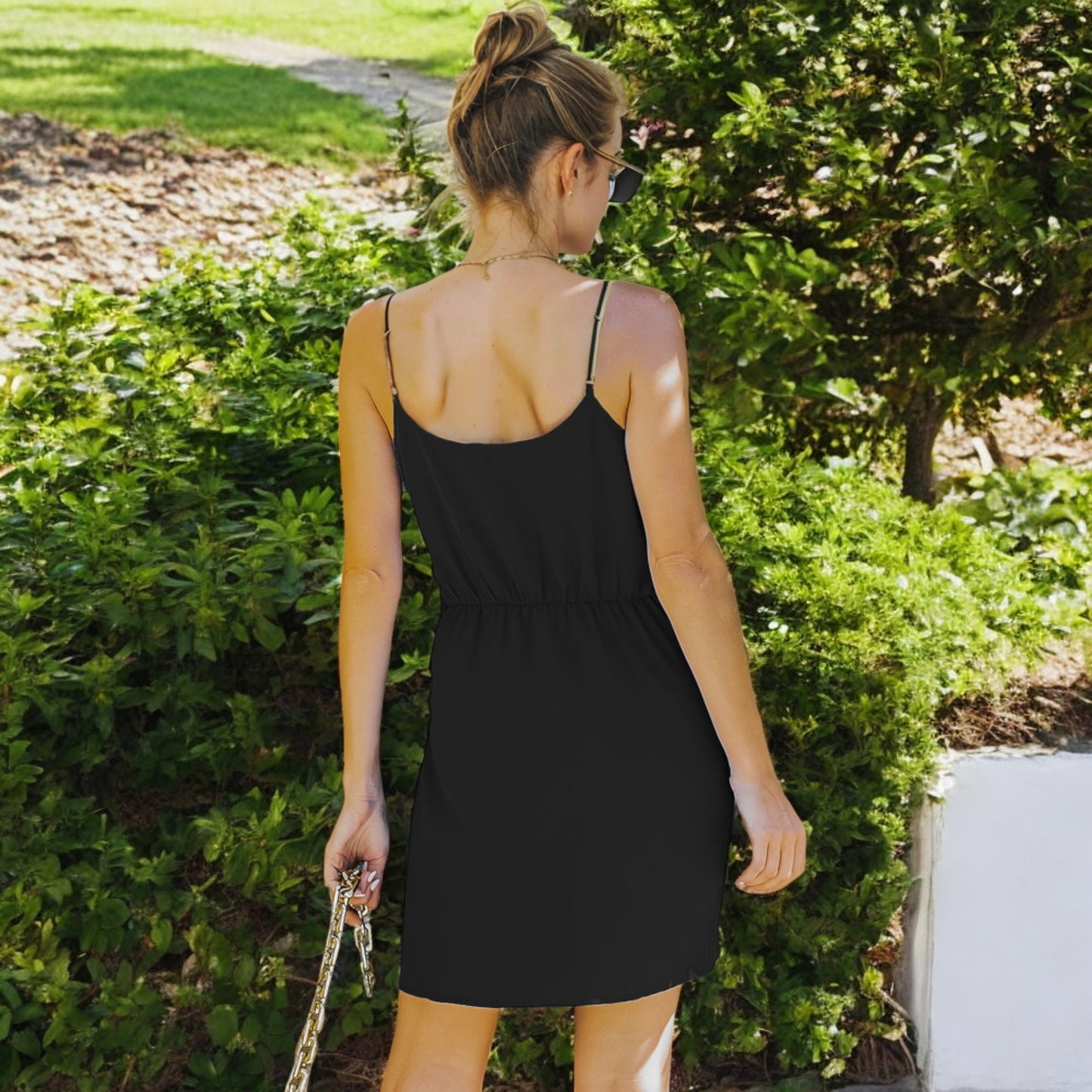 Anna-Kaci Women's Sleeveless Wrap Mini Dress with Adjustable Tie Waist