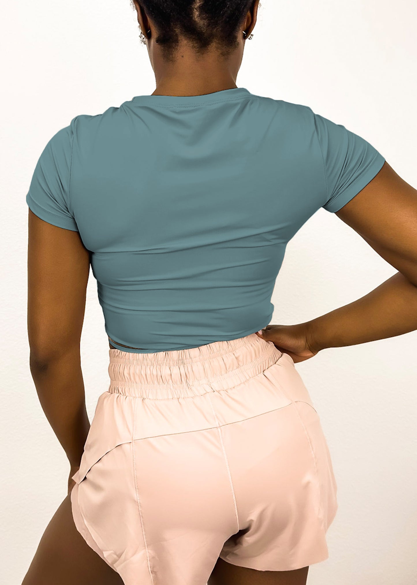 Camiseta ajustada con ribete de malla