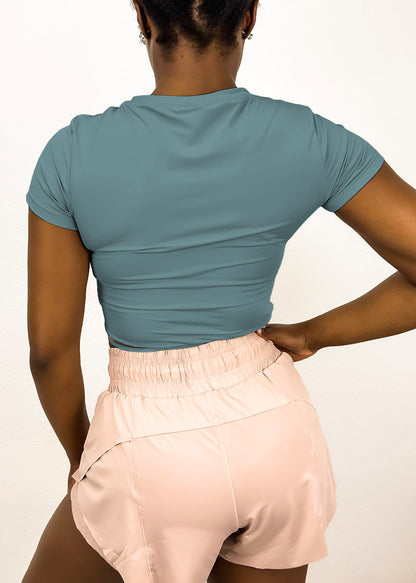 Camiseta ajustada con ribete de malla