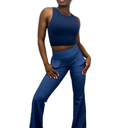 Anna-Kaci Active Women's High Neck Seamless Crop Tank Top with Wide Straps and Stretch Compression Fit