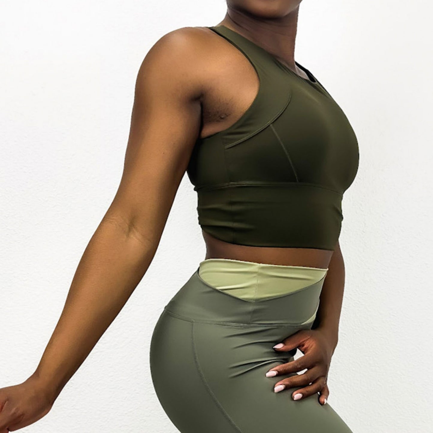 Anna-Kaci Active Women's High Neck Seamless Crop Tank Top with Wide Straps and Stretch Compression Fit
