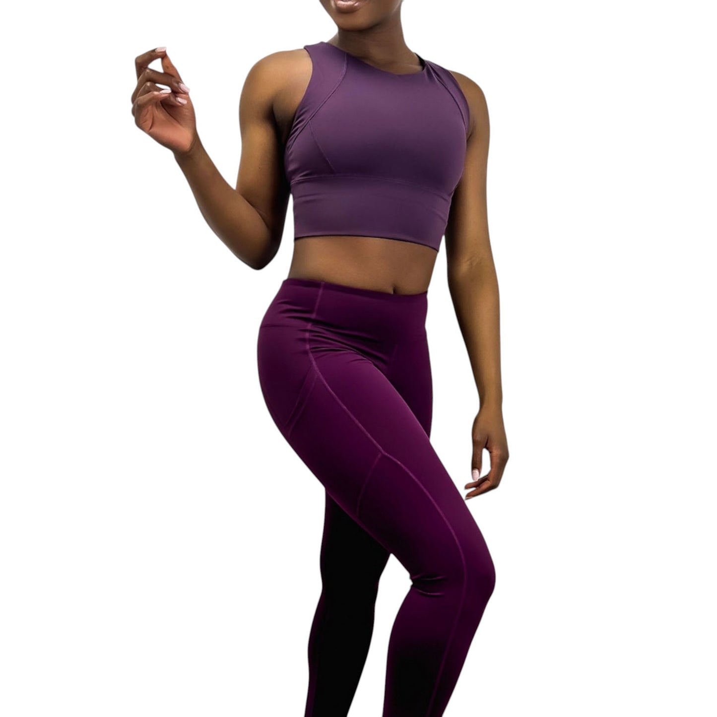 Anna-Kaci Active Women's High Neck Seamless Crop Tank Top with Wide Straps and Stretch Compression Fit