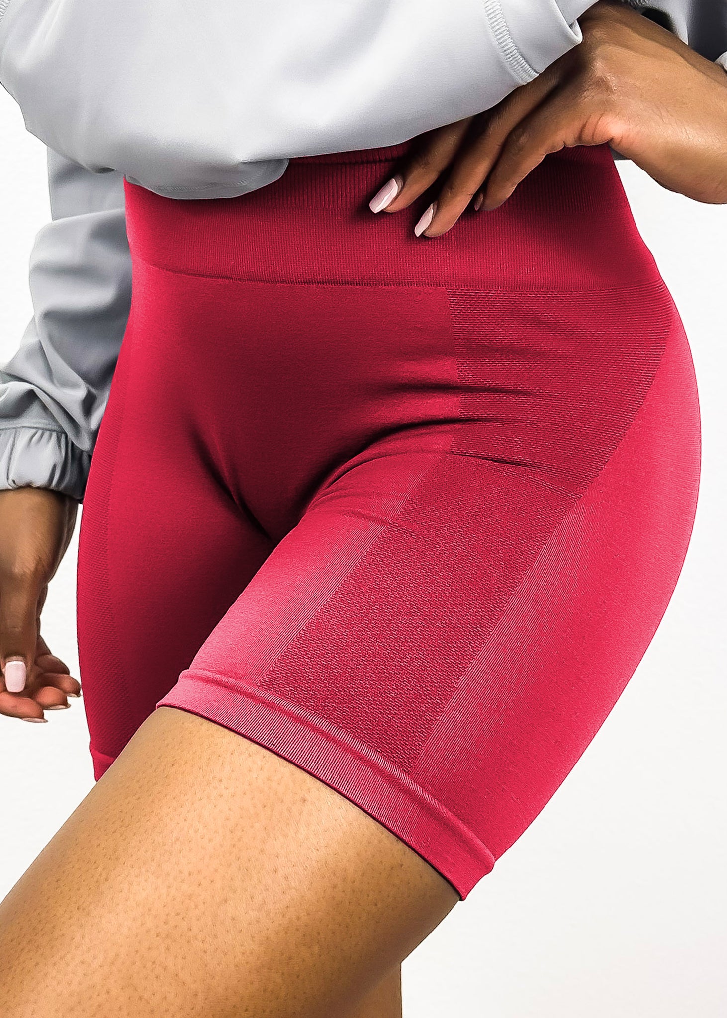 Pantalones cortos deportivos de cintura alta con malla lateral