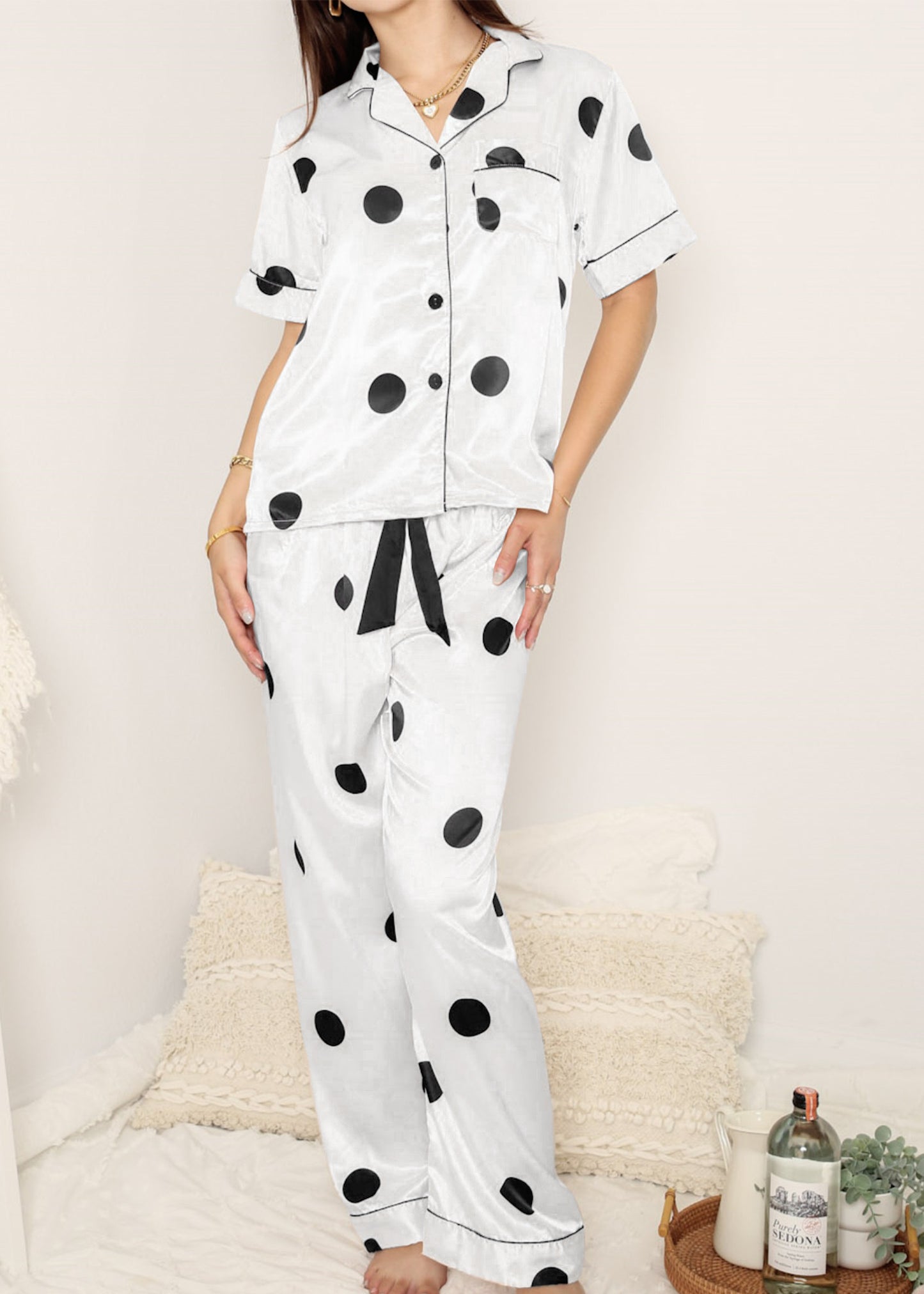 Multi 4 Piece Polka Dot Lounge Set