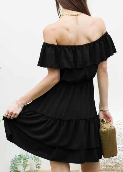Ruffle Off-Shoulder Tiered Dress