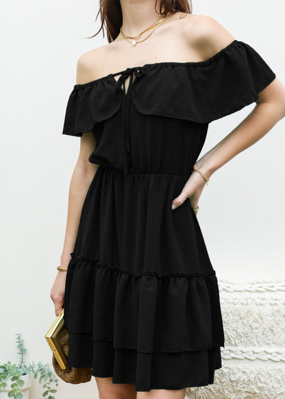 Ruffle Off-Shoulder Tiered Dress