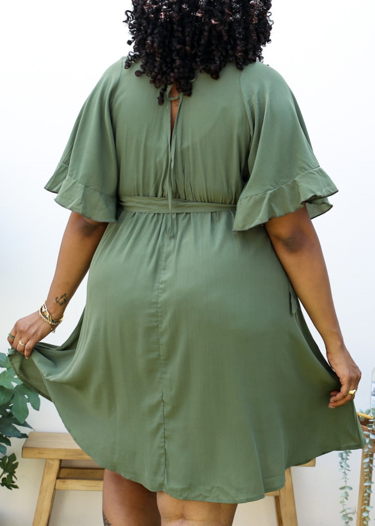 Anna-Kaci Women's Plus Size Short Sleeve Button-Down Dress with Flowy Skirt and Waist Belt