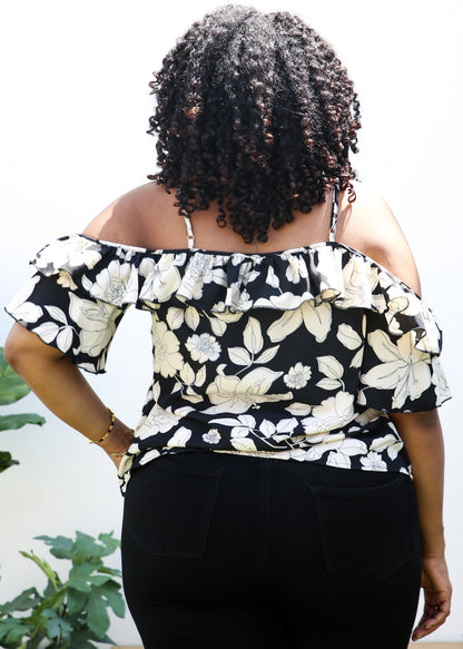 Blusa de tirantes con estampado floral boho de talla grande