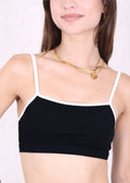 Contrast Piping Sports Bra