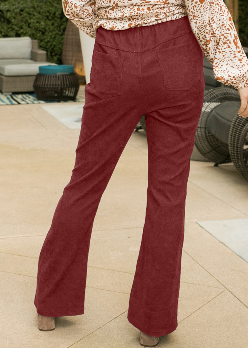 Pantalones de pana de color liso