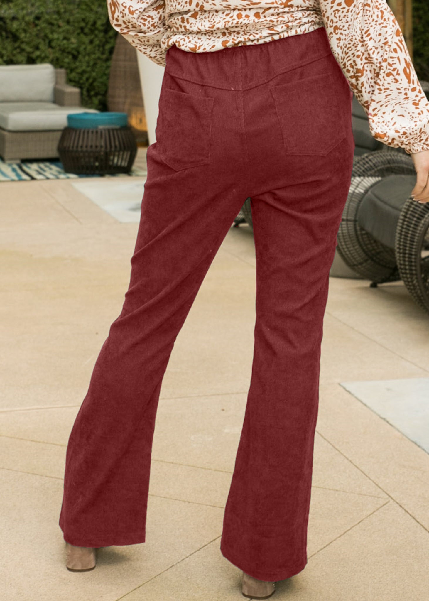 Pantalones de pana de color liso
