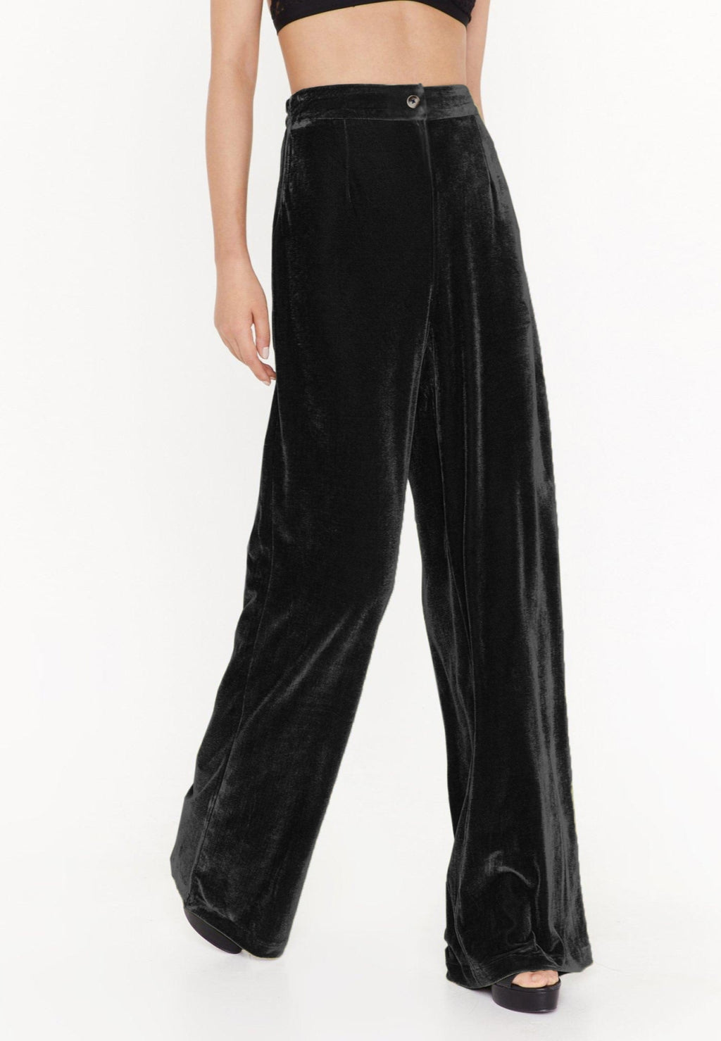 Pantalones de terciopelo con cintura alta
