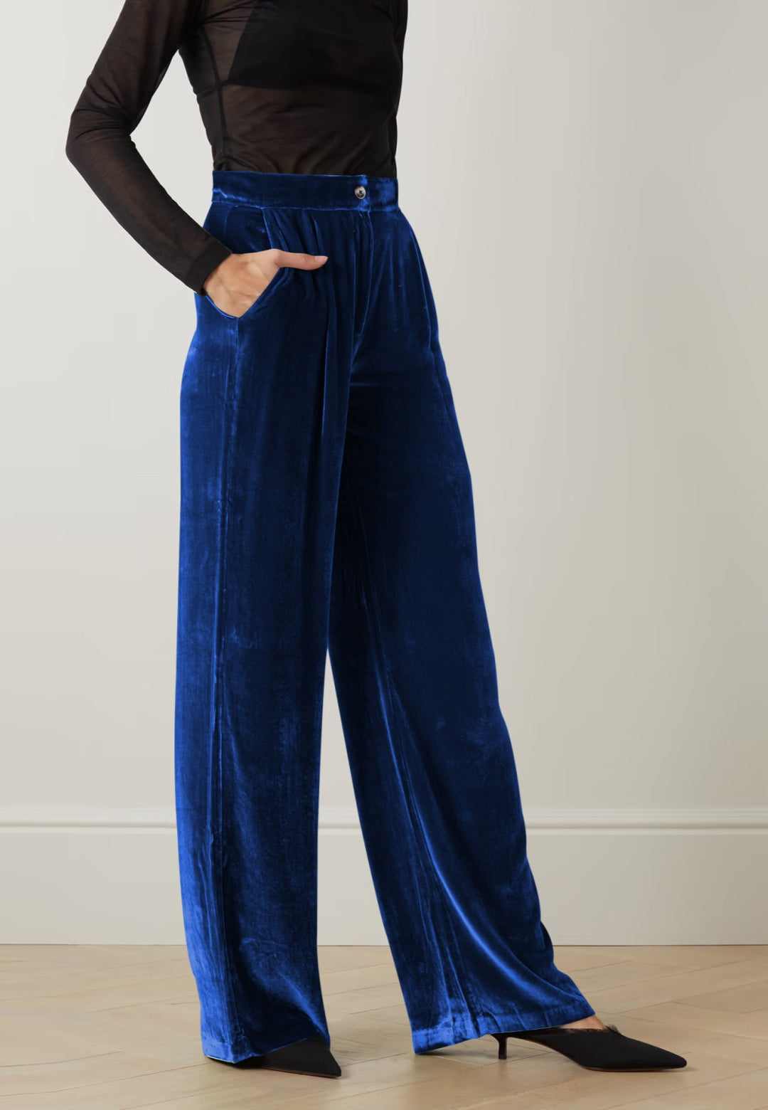 Pantalones de terciopelo con cintura alta