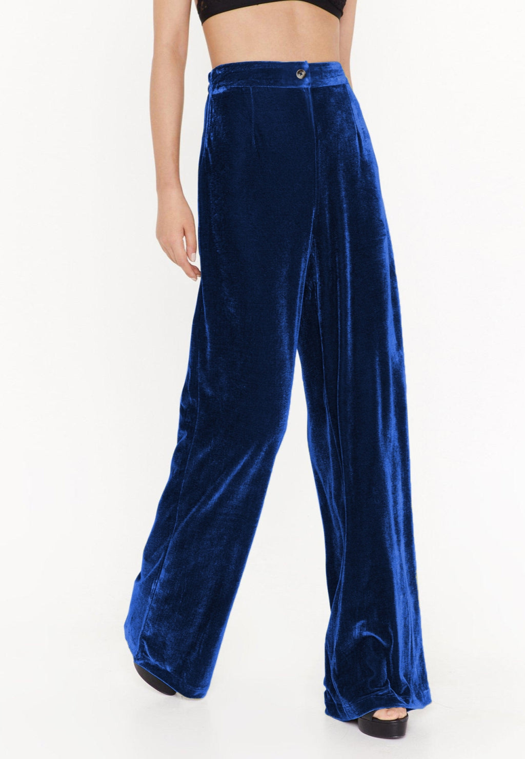 Pantalones de terciopelo con cintura alta