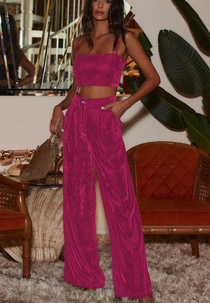 High Waist Velvet Trousers