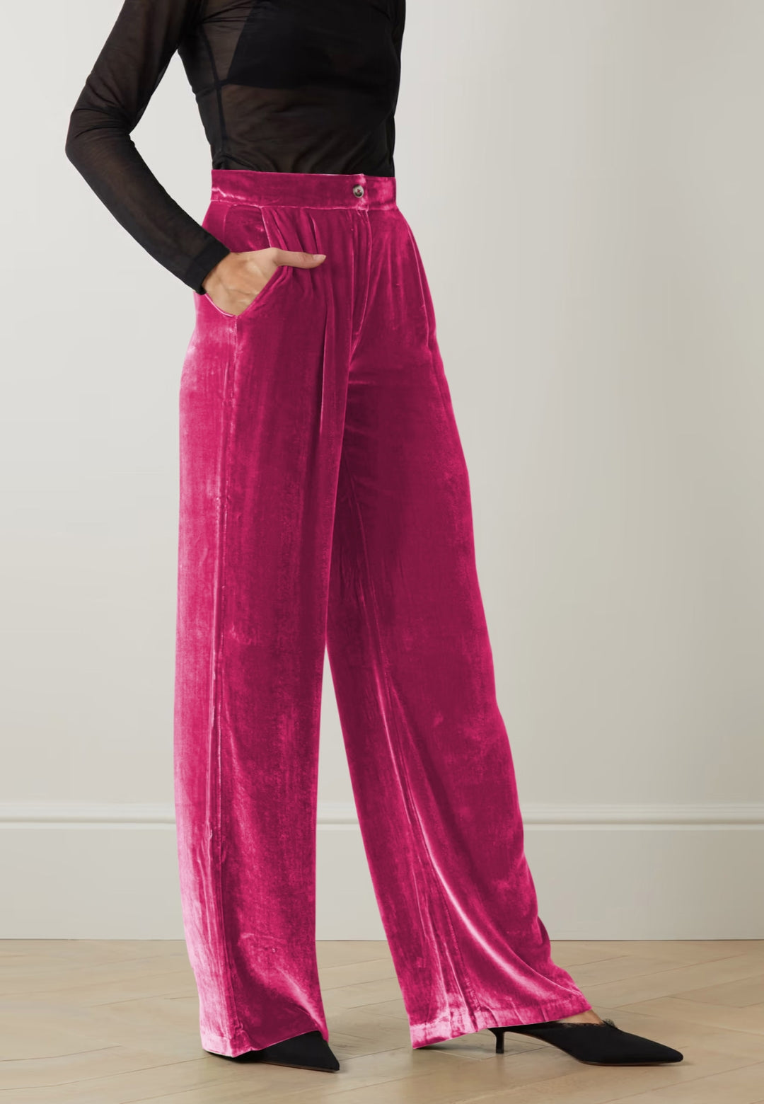 High Waist Velvet Trousers