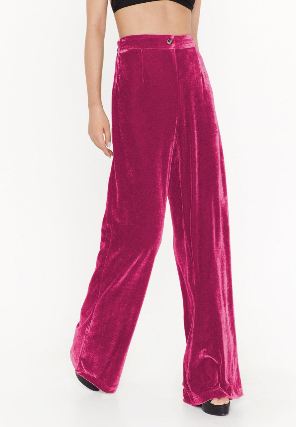 Pantalones de terciopelo con cintura alta