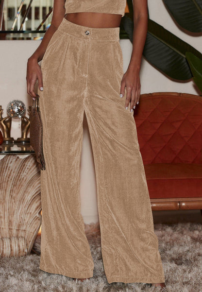 High Waist Velvet Trousers