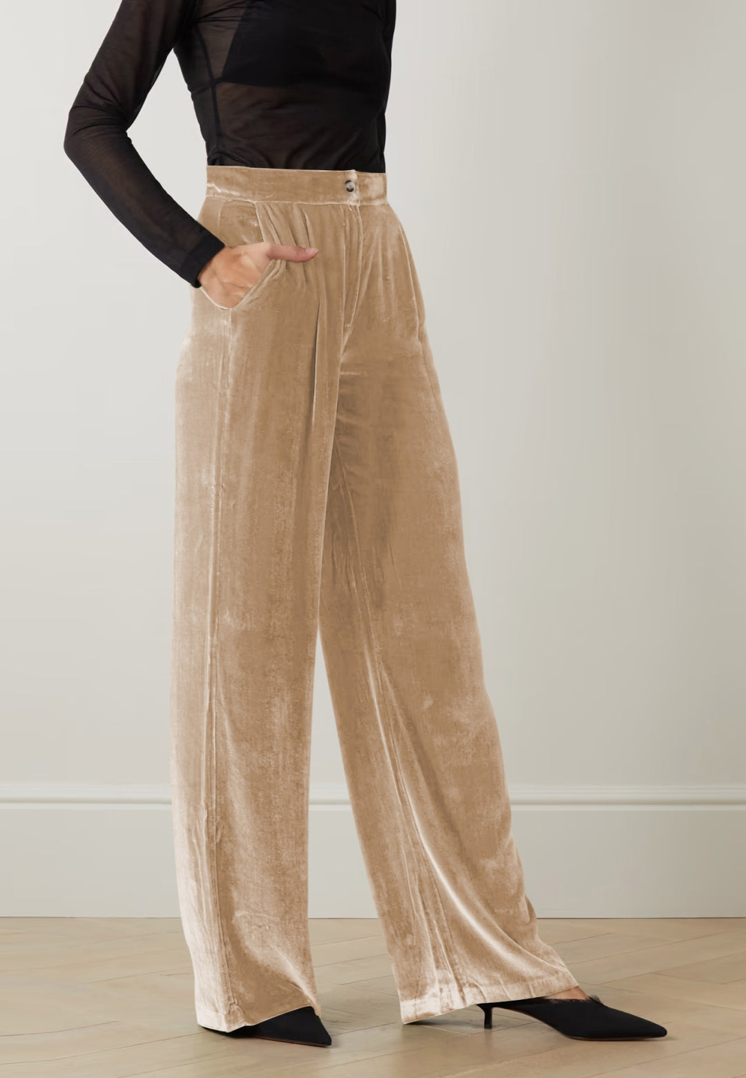 Pantalones de terciopelo con cintura alta