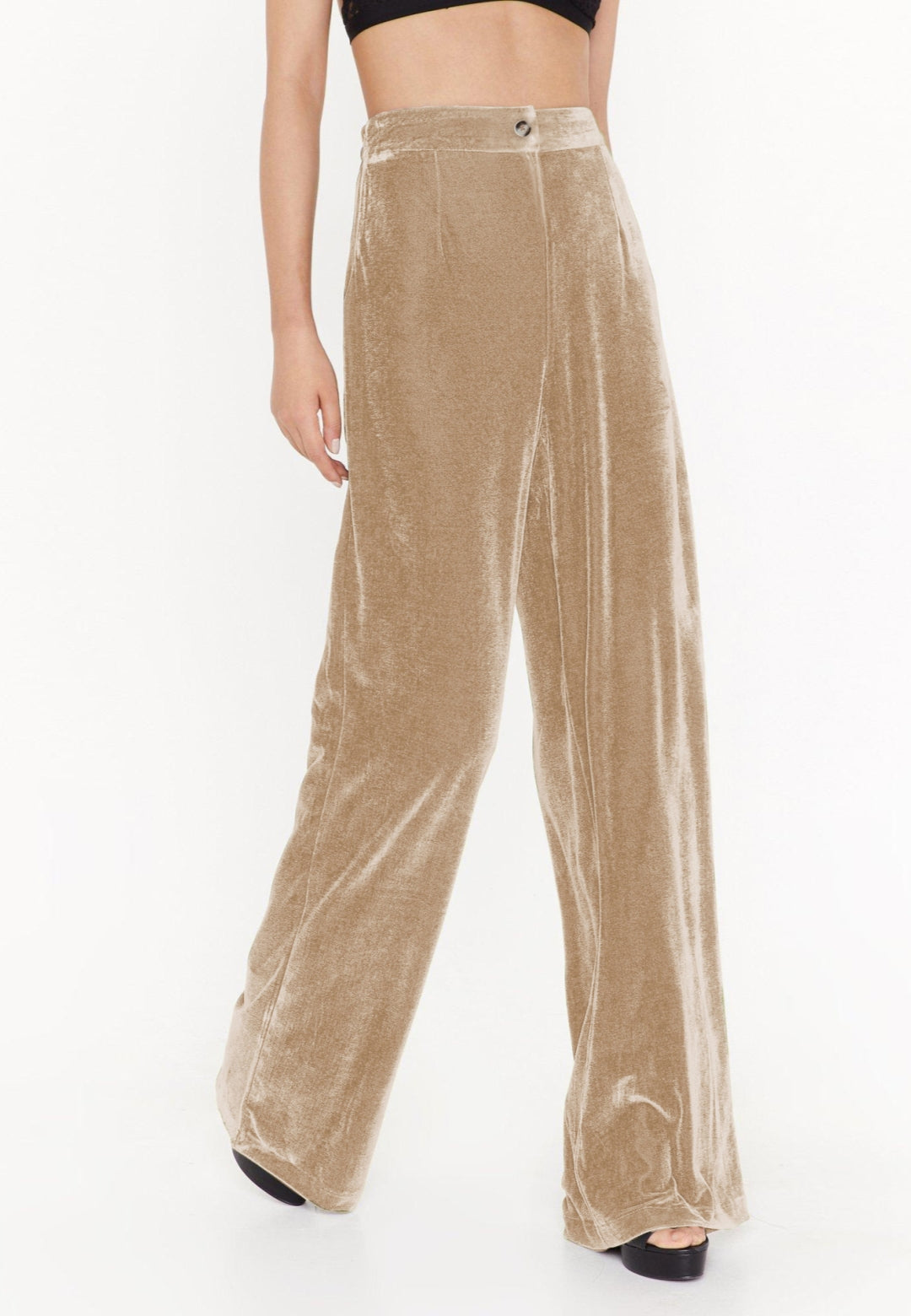 Pantalones de terciopelo con cintura alta