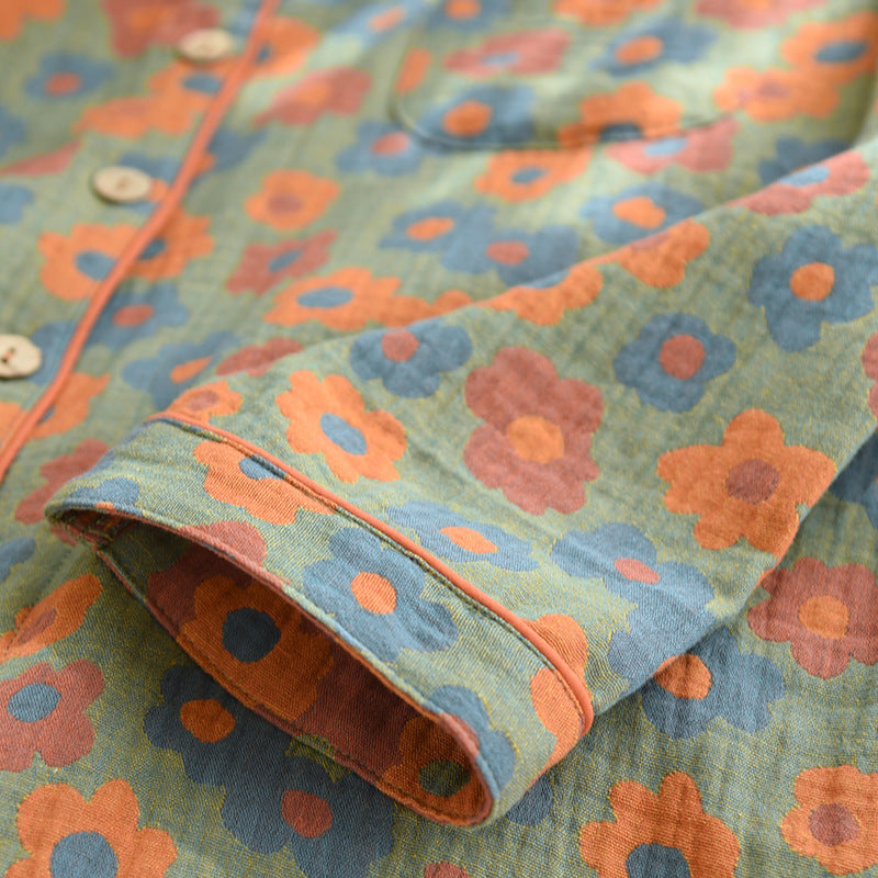 Conjunto de pijama texturizado con estampado floral