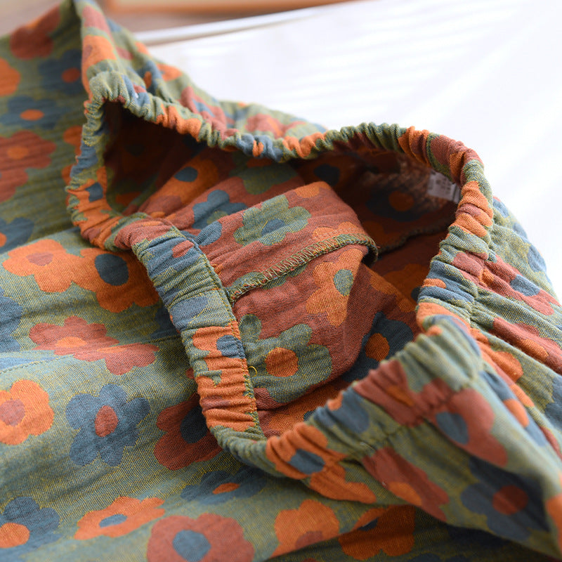 Conjunto de pijama texturizado con estampado floral